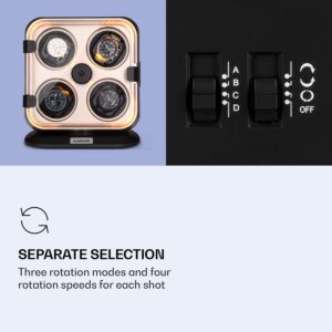 Klarstein Clover, naťahovač na hodinky, 4 hodiniek, 3 otáčania, 4 rýchlosti, modré LED osvetlenie, plastový kryt