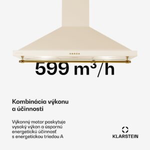 Klarstein Montblanc 90, digestor, 90 cm, nástenný, 610m³/h, LED, lišta, biely