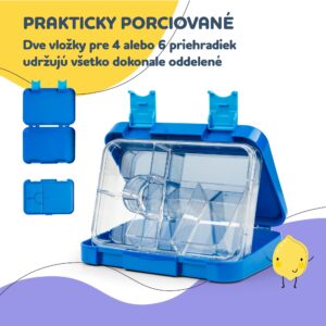 Klarstein Schmatzfatz junior desiatový box, 6 priehradiek, 21,3 x 15 x 4,5 cm, bez BPA