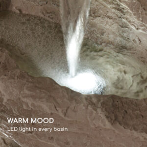 Blumfeldt Stonehenge XL, solárna fontána, LED osvetlenie, polyresin, lítium-iónová batéria