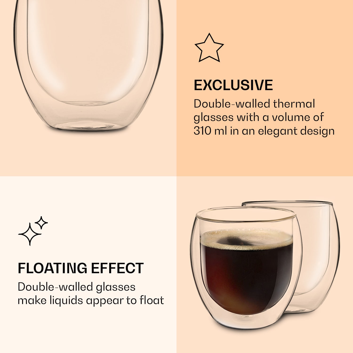 Feelino DUOS Jumbo, dvojstenný pohár, 310 ml – Obrázok 2