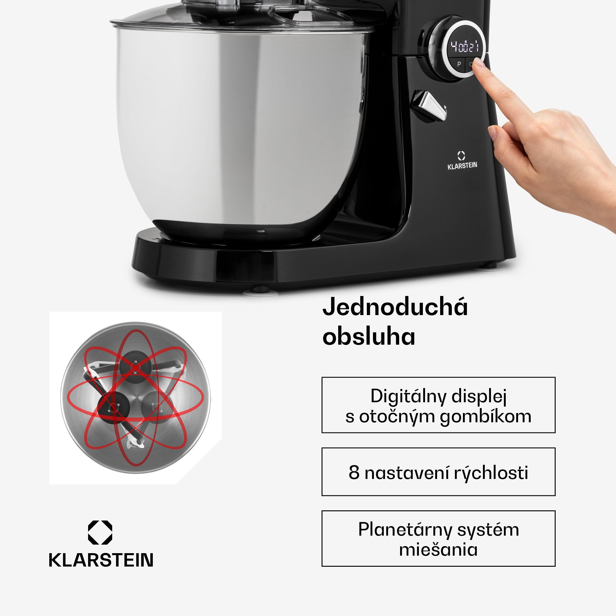 Klarstein Renata Rossa, kuchynský robot 3 v 1, 2000 W/2,7 PS, 10 l, nehrdzavejúca oceľ, bez BPA – Obrázok 2