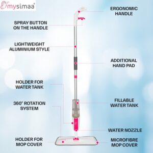 MySimaa by blumfeldt Profesionálny mop s nádržkou na vodu, Glisten Spray Mop