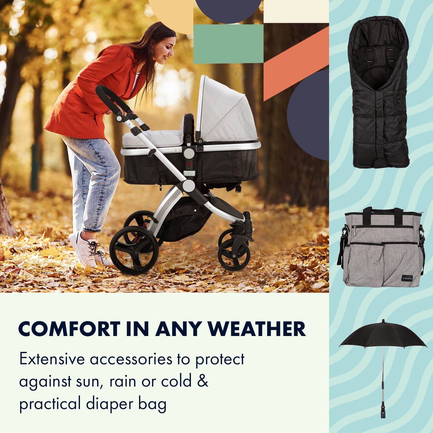 Babify Go Baby Neo 3 v 1, kočík, športový kočík, autosedačka, R44/04, skupina 0+, 5-bodové bezpečnostné pásy