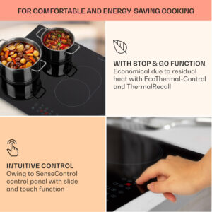 Klarstein Virtuosa 5, vstavaná varná doska, 5 zón, 8500W, sklokeramika