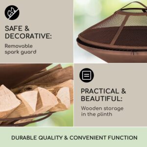 Blumfeldt Aguilera, ohnisko s grilom, Ø 65 cm, úložný priestor na drevo, oceľ