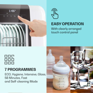 Klarstein Melville 3, umývačka riadu, na 3 súpravy riadu, energet. trieda F, voľne stojaca, bez inštalácie