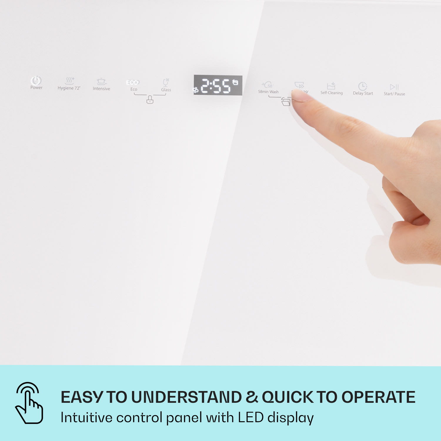 Klarstein Emerald 5 Slim, umývačka riadu, voľne stojaca, 7 programov, dotykové ovládanie – Obrázok 3