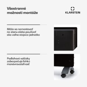 Klarstein Bansin Crystal Smart, konvektor, 1500 W, 5 - 50 °C, ovládanie cez aplikáciu