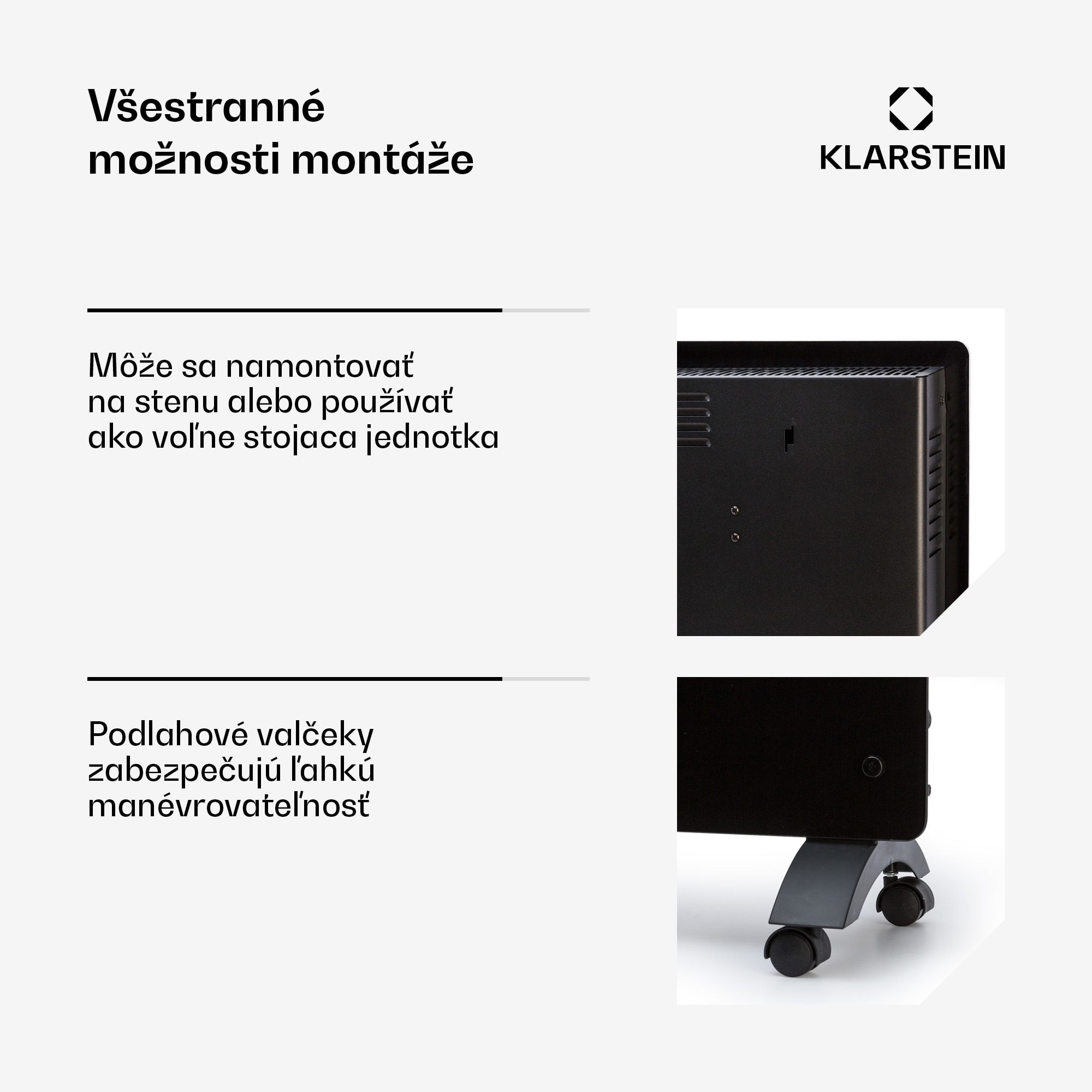 Klarstein Bansin Crystal Smart, konvektor, 2500 W, 5 - 50 °C, ovládanie cez aplikáciu