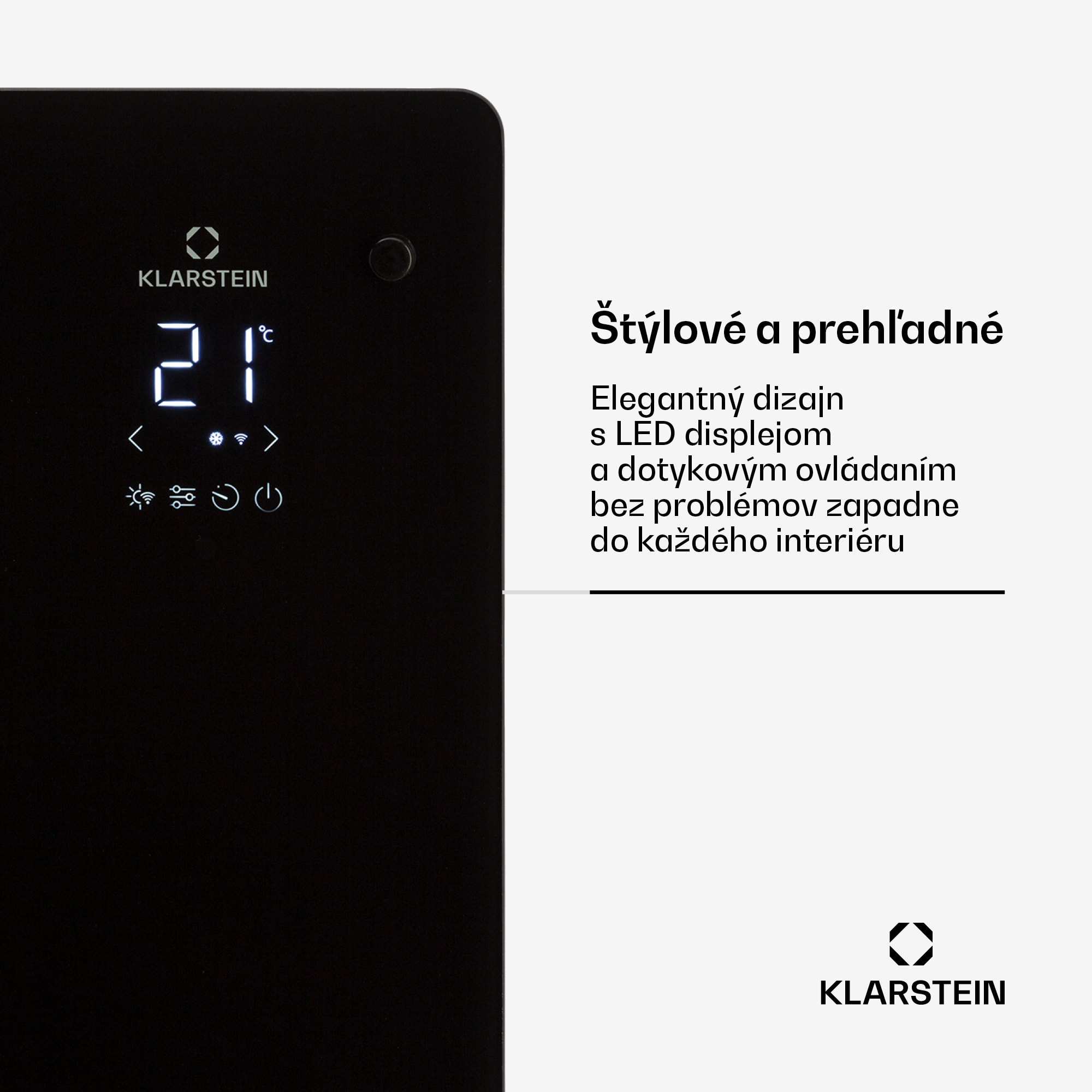 Klarstein Bansin Crystal Smart, konvektor, 2500 W, 5 - 50 °C, ovládanie cez aplikáciu – Obrázok 3