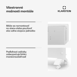 Klarstein Bansin Crystal Smart, konvektor, 2500 W, 5 - 50 °C, ovládanie cez aplikáciu