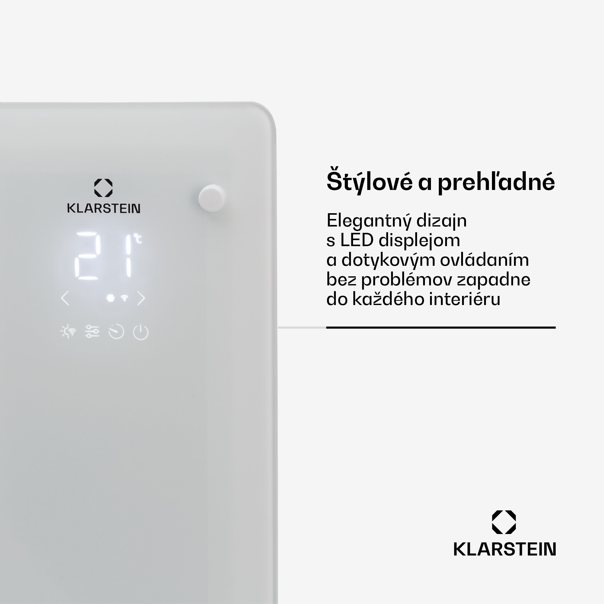 Klarstein Bansin Crystal Smart, konvektor, 2500 W, 5 - 50 °C, ovládanie cez aplikáciu – Obrázok 3