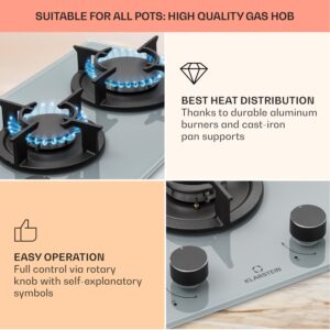 Klarstein Firetale, plynová varná doska, 2 hliníkové horáky, zemný plyn/propán