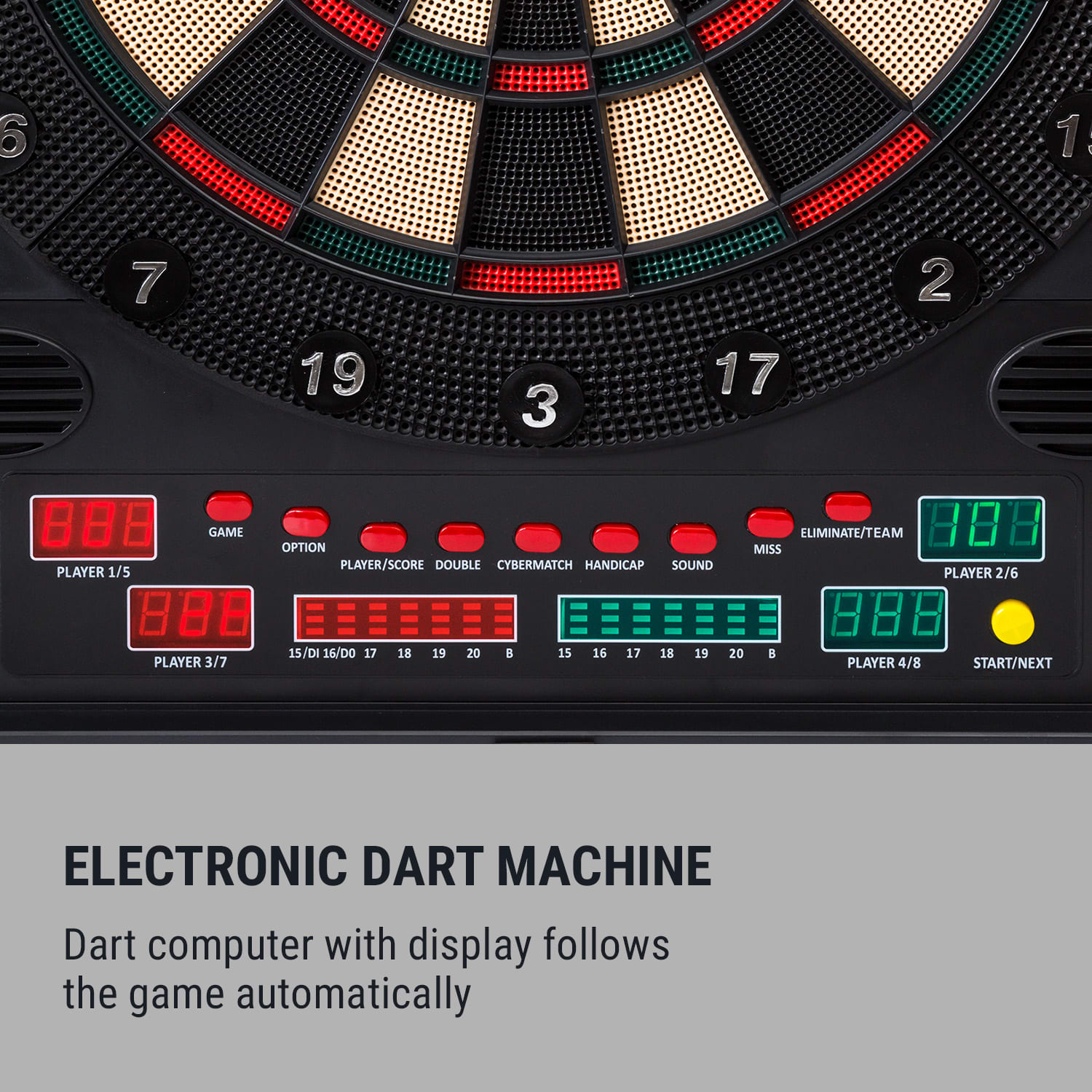 KLARFIT Dartmaster 180 šípky predné dvierka vrátane 12 šípok a 24 šípkových hrotov napájanie montáž na stenu – Obrázok 2