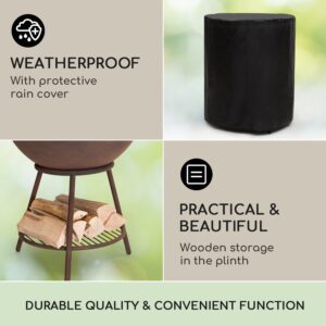 Blumfeldt Azuma, ohnisko, Ø 66 cm, 2 mm, rošt na drevené uhlie a gril, kryt proti dažďu, kutáč