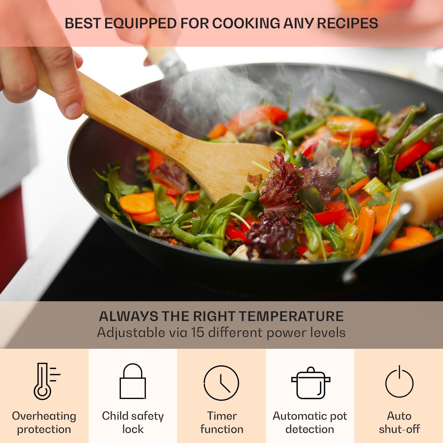 Klarstein Magnichef 4 Flex, vstavaná indukčná varná doska, 7000 W, 4 zóny, sklokeramika – Obrázok 2