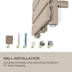 Blumfeldt Fairmont, radiátor, 80 x 45, 375 W, teplá voda, 3 držiaky uterákov, 1/2