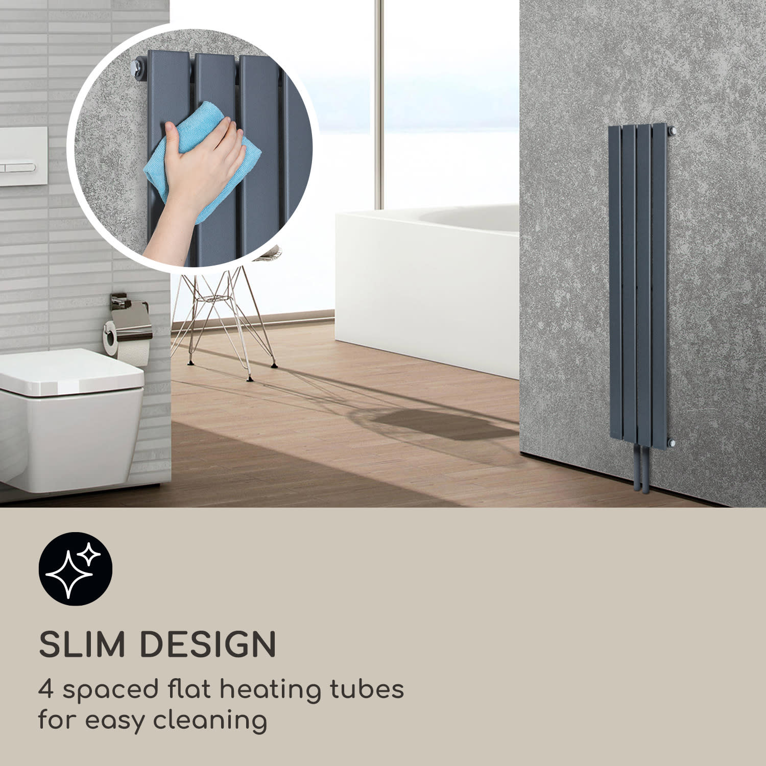 Blumfeldt Ontario, radiátor, 120 x 30, 380 W, inštalácia na stenu