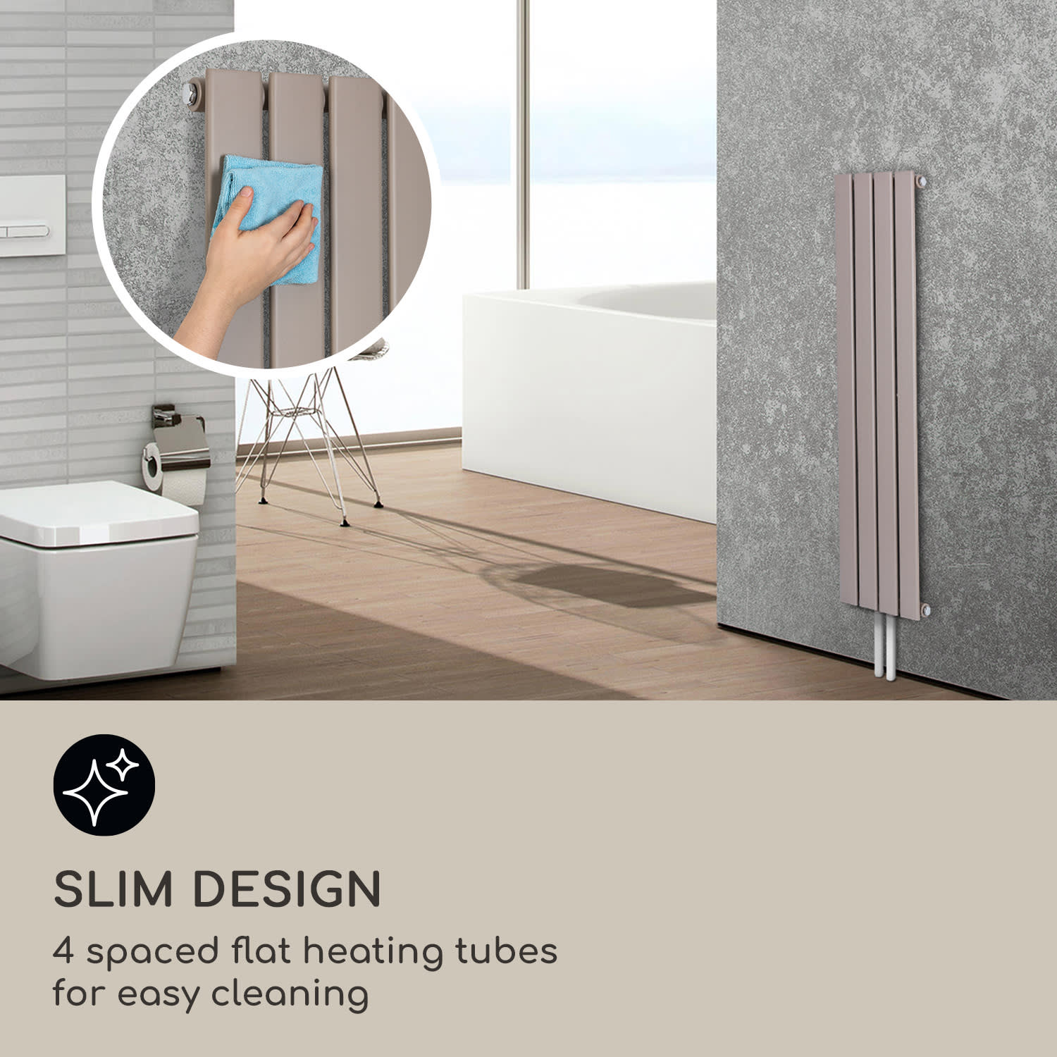 Blumfeldt Ontario, radiátor, 120 x 30, 380 W, inštalácia na stenu