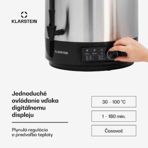 Klarstein Abbey 25, zavárací hrniec, dávkovač nápojov, 25 l, 100 °C, 180 min, nehrdzavejúca oceľ