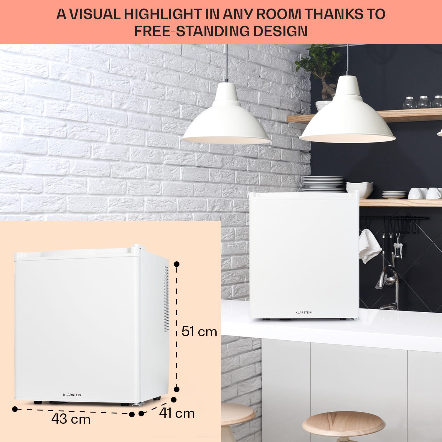 Klarstein Happy Hour 38, mini chladnička, minibar, chladnička na nápoje, 38 l, 26 dB – Obrázok 3