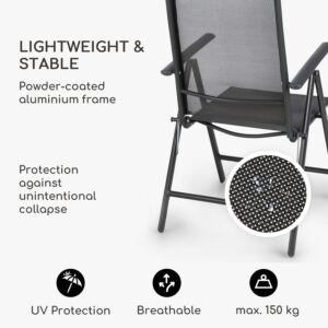 Blumfeldt London Lite, skladacia stolička, 56,5 x 107 x 68 cm, ComfortMesh, hliník