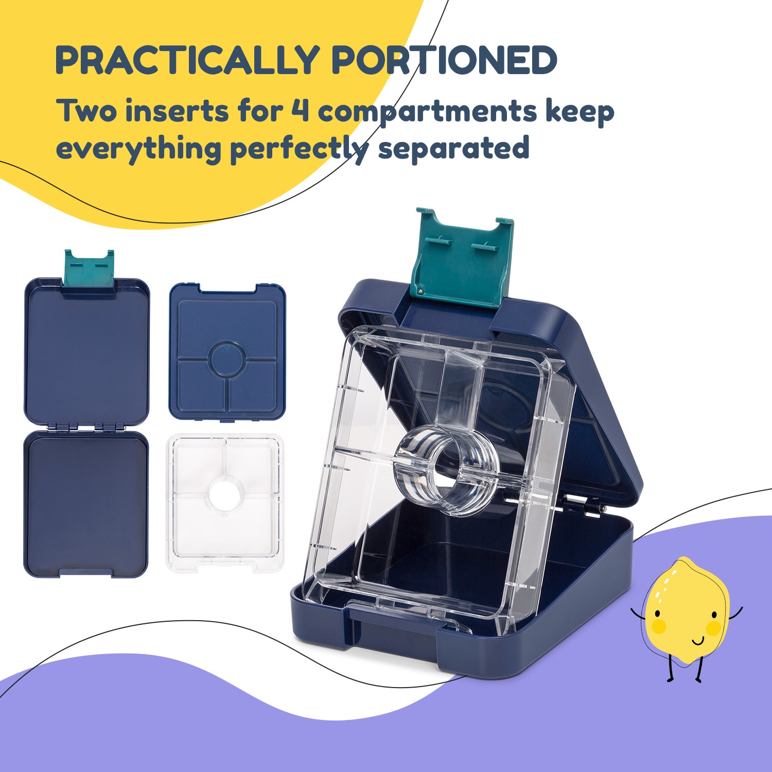 Klarstein Schmatzfatz easy, desiatový box, , 4 priehradky, 18 x 15 x 5 cm