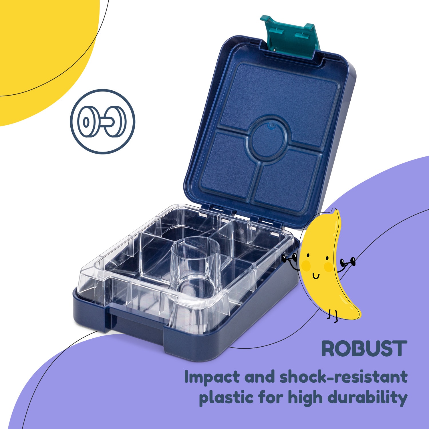 Klarstein Schmatzfatz easy, desiatový box, , 4 priehradky, 18 x 15 x 5 cm – Obrázok 3