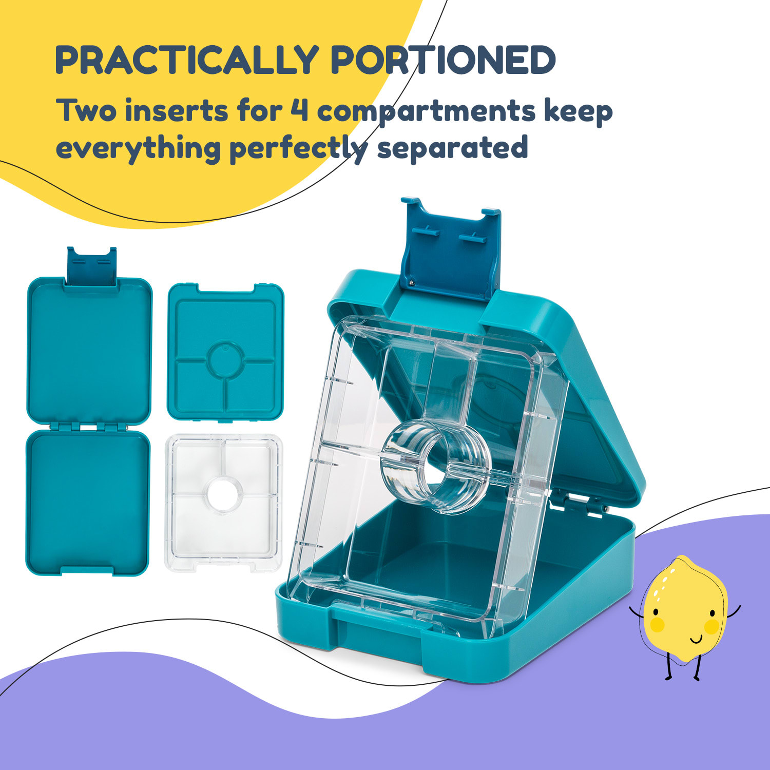 Klarstein Schmatzfatz easy, desiatový box, , 4 priehradky, 18 x 15 x 5 cm