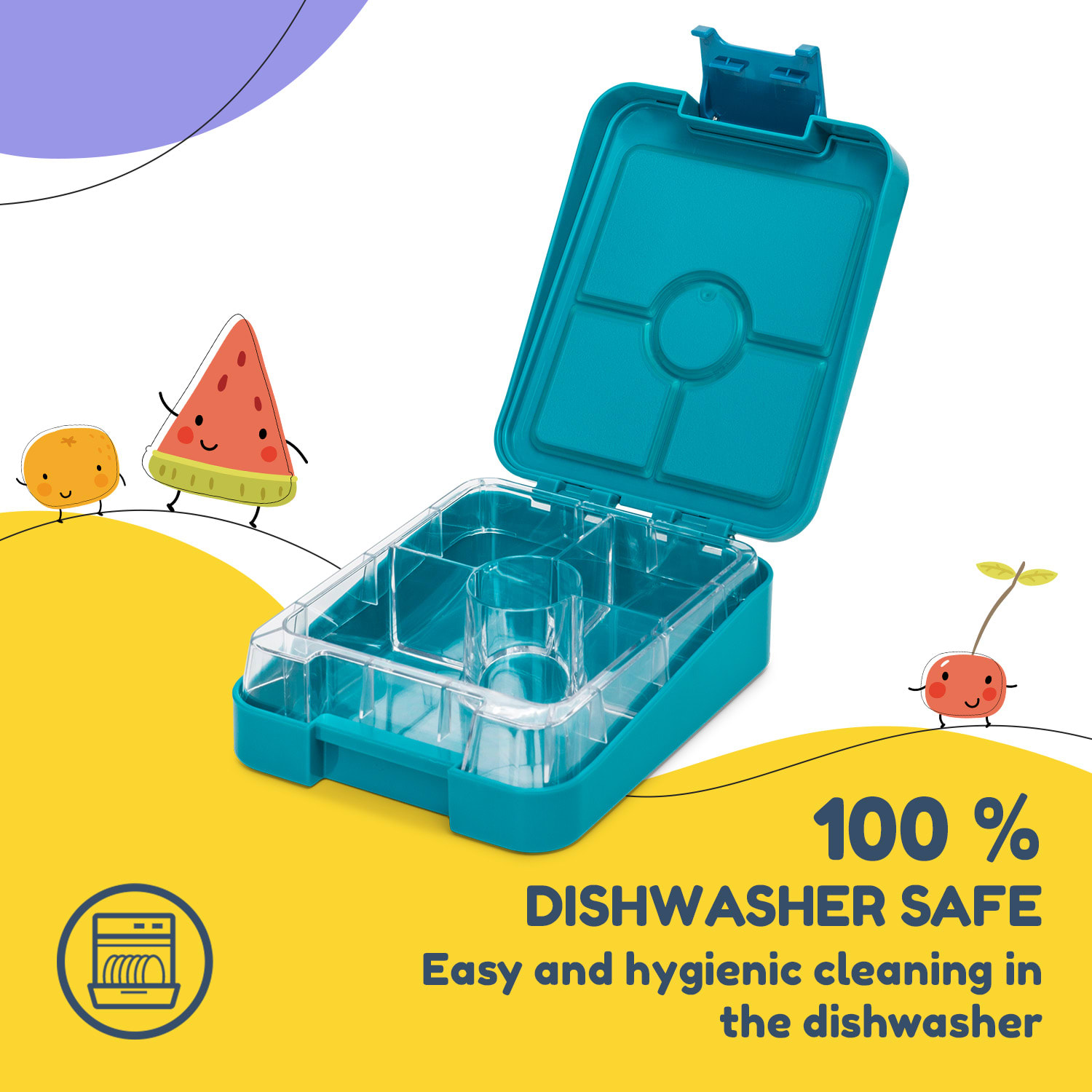 Klarstein Schmatzfatz easy, desiatový box, , 4 priehradky, 18 x 15 x 5 cm – Obrázok 2