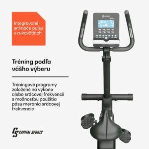 Capital Sports Helios Cardiobike, domáci rotoped, stacionárny bicykel, cyklotrenažér, Bluetooth, aplikácia, 32-úrovňový magnetický odpor