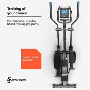 Capital Sports Helios Cardiobike, eliptický trenažér, Bluetooth, aplikácia, 32-úrovňový magnetický odpor