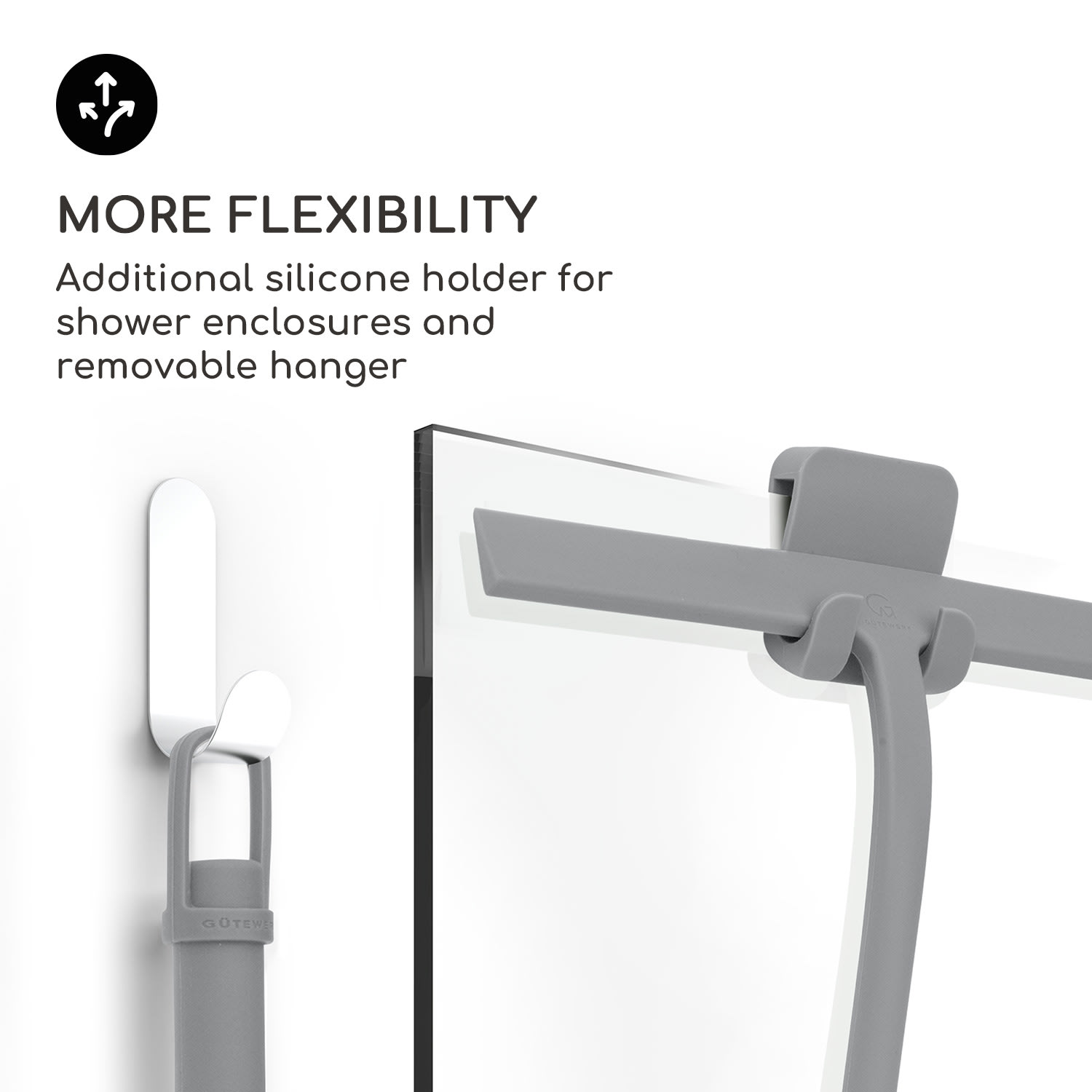 Gütewerk by blumfeldt Blaze Stierka na sprchový kút 28 cm Silikónový kryt Jadro z nehrdzavejúcej ocele Moderný dizajn – Obrázok 2