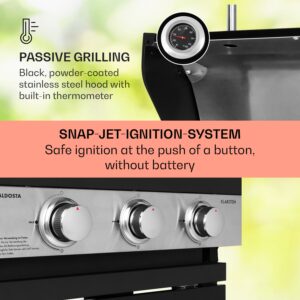Klarstein Valdosta 3.1, plynový gril, 3 x 2,8 kW + 2,5 kW horák. nehrdzavejúca oceľ, mobilný