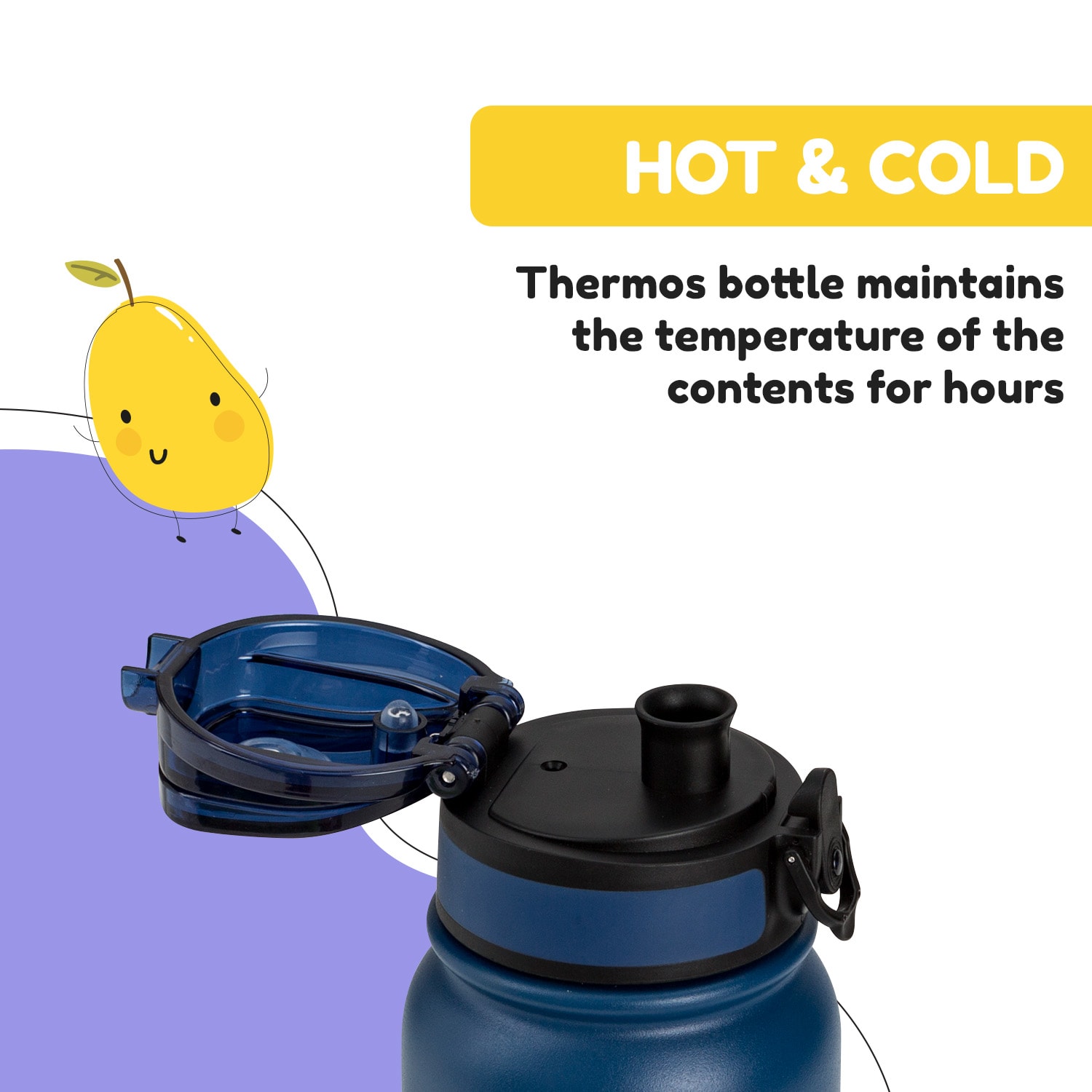 Klarstein Wakaba termoska 550 ml z nehrdzavejúcej ocele Tritan BPA-Free – Obrázok 2