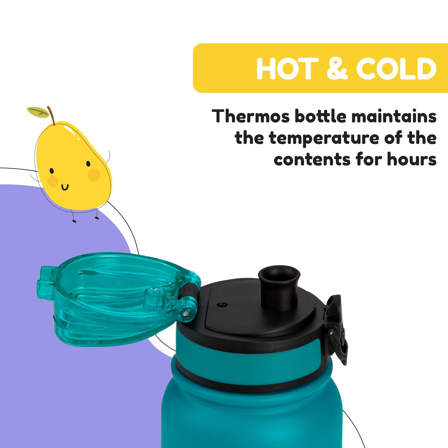 Klarstein Wakaba termoska 550 ml z nehrdzavejúcej ocele Tritan BPA-Free – Obrázok 2