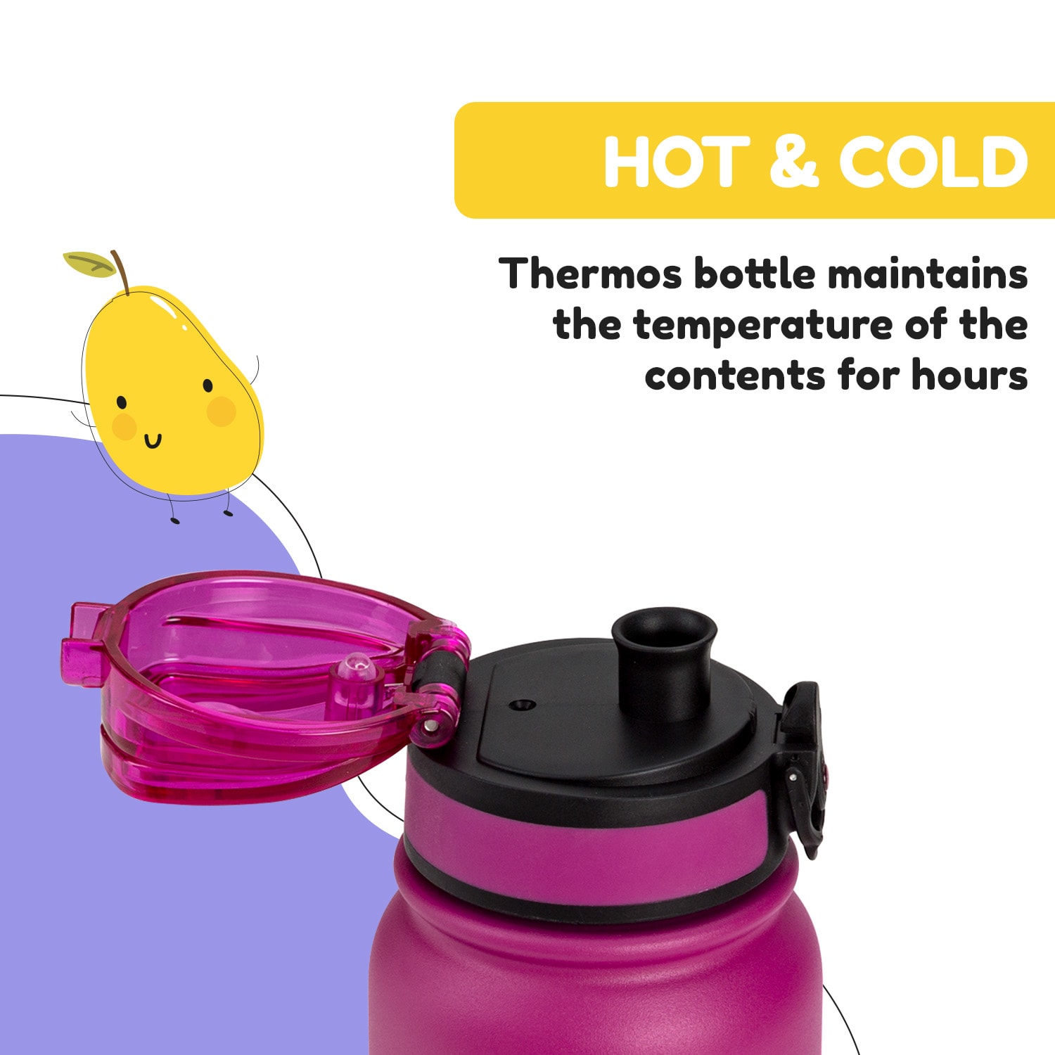 Klarstein Wakaba termoska 550 ml z nehrdzavejúcej ocele Tritan BPA-Free – Obrázok 2