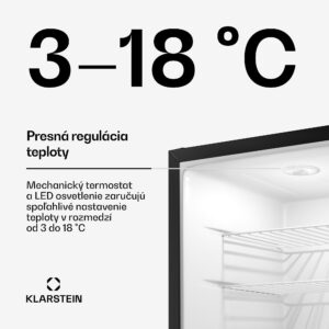Klarstein Matterhorn 28, mini chladnička, 28 litrov, 35 dB, kompaktná, uzamykateľná