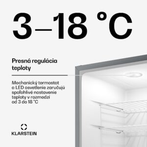 Klarstein Matterhorn 44, mini chladnička, 44 litrov, 35 dB, kompaktná, uzamykateľná