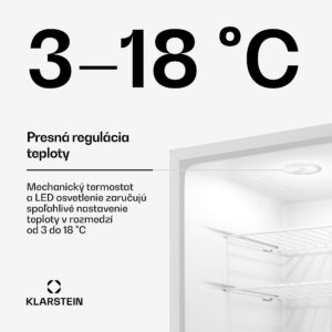 Klarstein Matterhorn 44, mini chladnička, 44 litrov, 35 dB, kompaktná, uzamykateľná