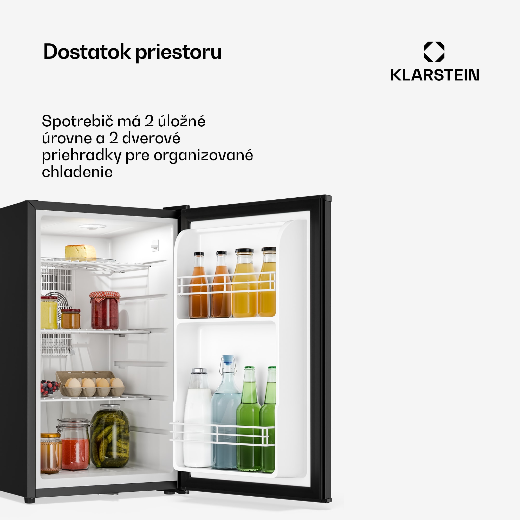 Klarstein Matterhorn 68, mini chladnička, 68 litrov, 35 dB, kompaktná, uzamykateľná – Obrázok 2