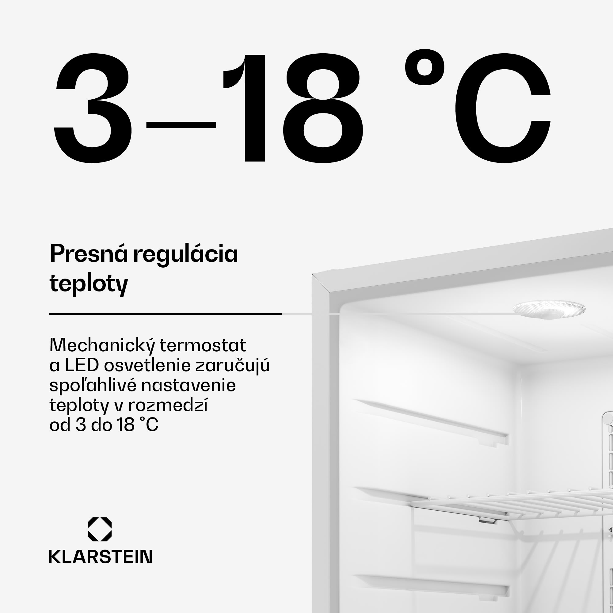 Klarstein Matterhorn 68, mini chladnička, 68 litrov, 35 dB, kompaktná, uzamykateľná