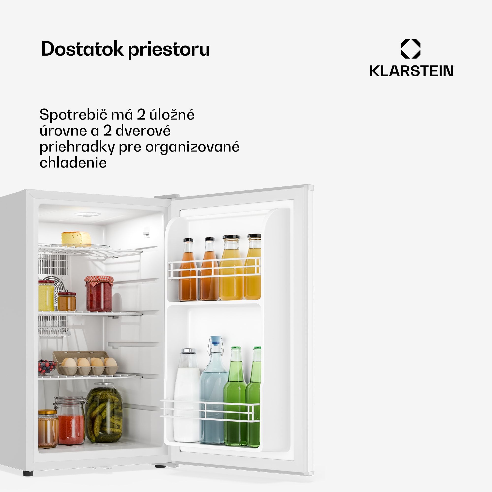 Klarstein Matterhorn 68, mini chladnička, 68 litrov, 35 dB, kompaktná, uzamykateľná – Obrázok 2