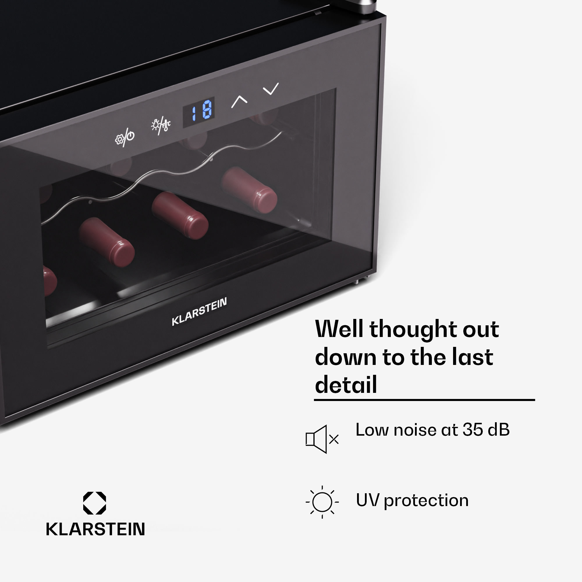 Klarstein Shiraz 8 Uno, vinotéka, 8 fliaš, 8-18°C, dotykové ovládanie – Obrázok 2