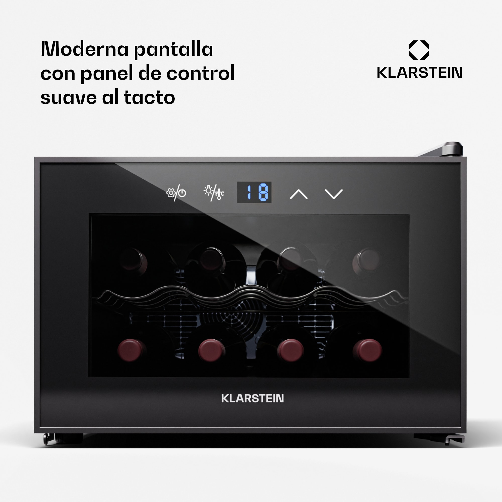 Klarstein Shiraz 8 Uno, vinotéka, 8 fliaš, 8-18°C, dotykové ovládanie – Obrázok 3