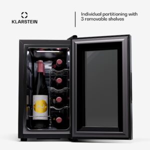 Klarstein Shiraz 8 Uno, vertikálna chladnička na víno, 8 fliaš, 8 - 18 °C, dotykové ovládanie
