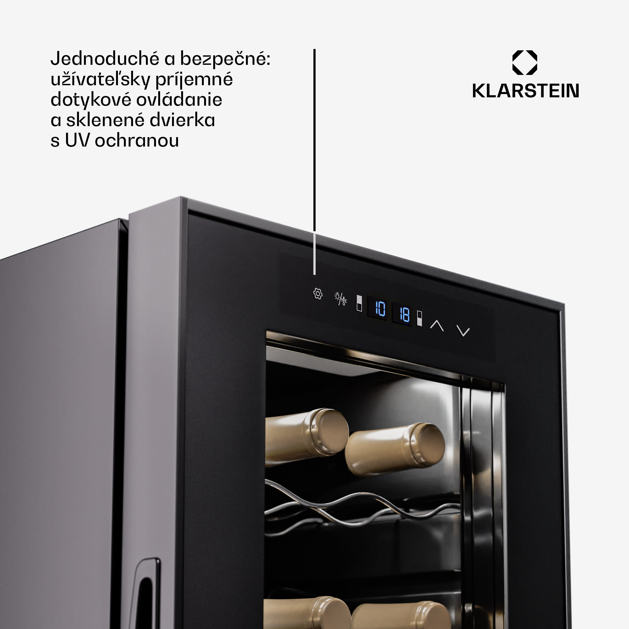 Klarstein Shiraz 18 Duo, chladnička na víno, 2 zóny, 53 l/18 fliaš, 5-18 / 5-18 °C, dotykové ovládanie – Obrázok 2