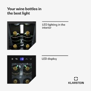 Klarstein Shiraz 14 Slim Uno chladnička na víno 14 fliaš 5 - 18 °C dotykové ovládanie