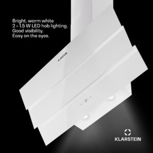 Klarstein Antonia 90, digestor 90 cm, 247 m³/h, dotykové ovládanie, EEK A++, sklo